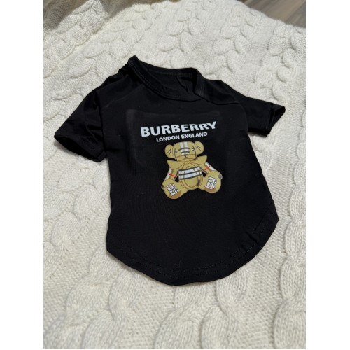 Брендовая футболка для собак Burberry Teddy Black | Стильная черная одежда для питомцев