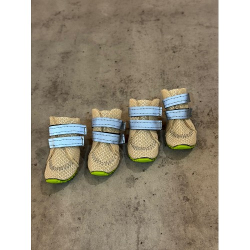 Ботинки для больших и мелких собак на липучке, на плотной резиновой подошве, белые