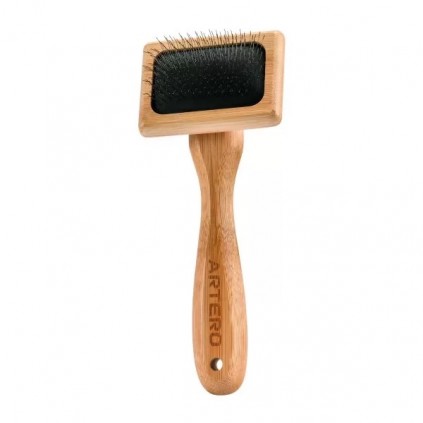 Пуходерка для вычесывания шерсти собак и кошек ARTERO XS Nature Collection 6,5*5 см деревянная ручка,без защиты на зубцах