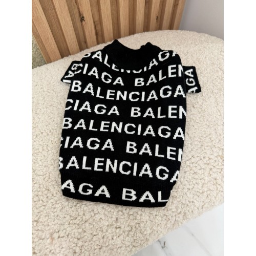 Брендовий светр для собак BALENCIAGA великі друковані літери, чорний