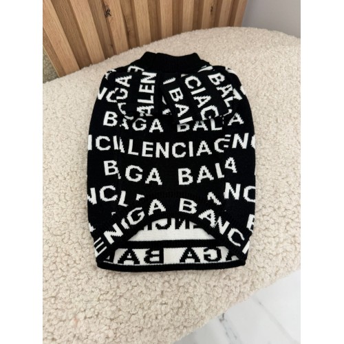 Брендовий светр для собак BALENCIAGA великі друковані літери, чорний