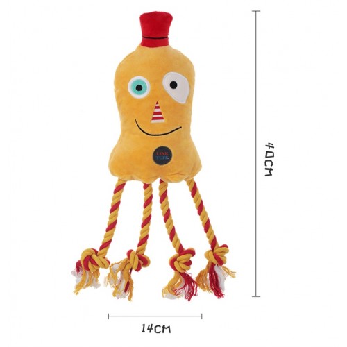 Игрушка для собак Charming Toy Monster Series Монстр с канатами и пищалкой, 40cm желтый Игрушка для собак Charming Toy Monster Series Монстр с канатами и пищалкой, 40cm желтый