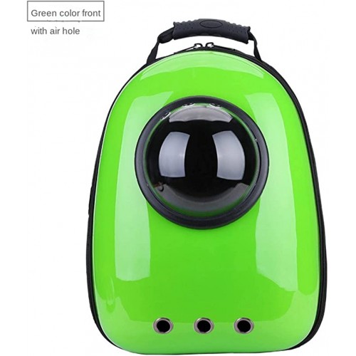 Рюкзак для перенесення собак та кішок паластиковий з ілюмінатором, Космос зелений