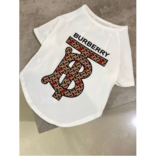 Брендовая футболка для собак Burberry белая