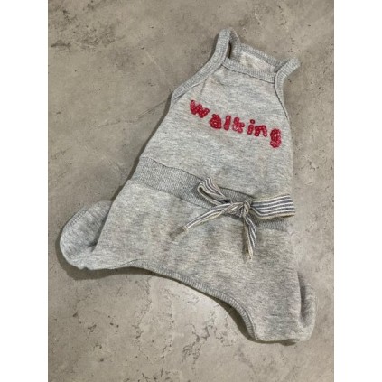 Штаны для собак Louisdog с надписью из поеток Walking без передних лап, серые