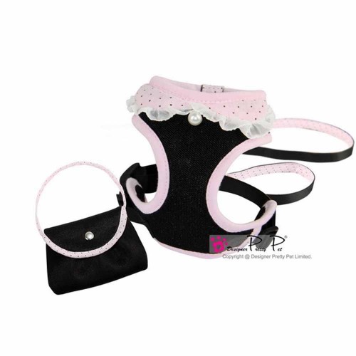 Шлея для собак Pretty Pet тканевая, нейлоновые ремешки, с поводком Baby mesh розовый , фото 2 Шлея для собак Pretty Pet тканевая, нейлоновые ремешки, с поводком Baby mesh розовый