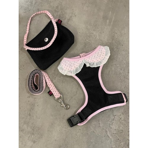 Шлея для собак Pretty Pet тканевая, нейлоновые ремешки, с поводком Baby mesh розовый Шлея для собак Pretty Pet тканевая, нейлоновые ремешки, с поводком Baby mesh розовый