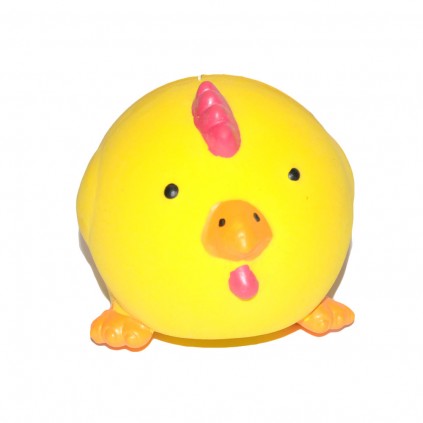 Игрушка для собак Elite Цыпленок мяч латексный со звуком, желтая 8см