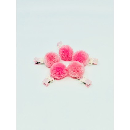 Заколка для собак Пушистый шарик, розовый