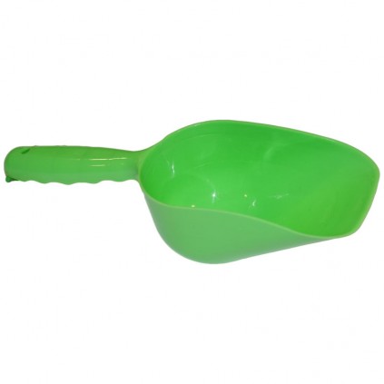 Лопатка для насипання корму або котячого туалету зелена, пластик 7,5см