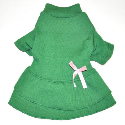 Платье для собак Multibrand "Розовый бантик" зеленый
