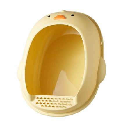 Туалетний лоток для котів під пісок, селікагель, тофу з лопаткою у вигляді УТОЧКИ, жовтий