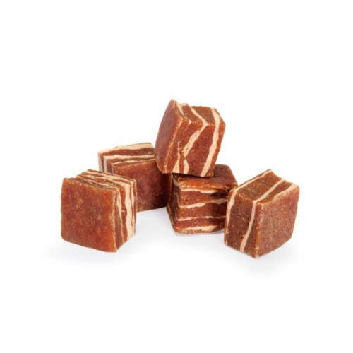 Ласощі для собак м\'ясні Camon кубики з качки та тріски, 80 гр, 2*1,5см