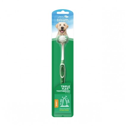 Tropiclean зубная щетка для собак для качественной чистки зубов Triplex Toothbrush зеленая