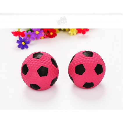 Игрушка для собак Футбольный мяч латексный с пищалкой, фиолетовый 8см