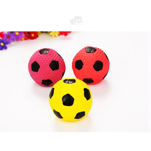 Игрушка для собак Футбольный мяч латексный с пищалкой, фиолетовый 8см