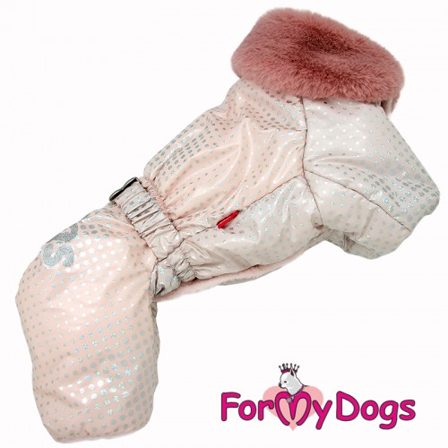 Зимний комбинезон для собак For My Dogs "Горошки" розовый , фото 2 Зимний комбинезон для собак For My Dogs "Горошки" розовый