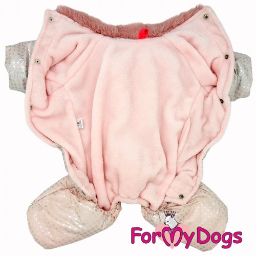 Зимний комбинезон для собак For My Dogs "Горошки" розовый , фото 3 Зимний комбинезон для собак For My Dogs "Горошки" розовый