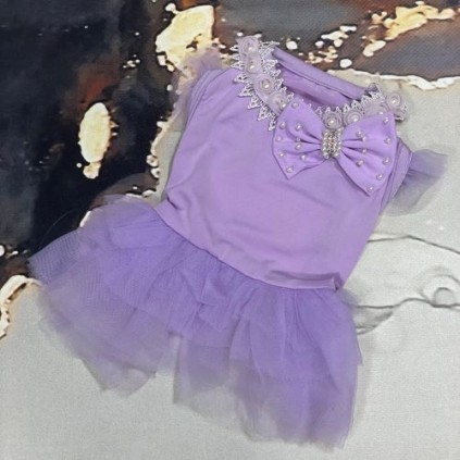 Платье для собак ABBY ABBY "Жемчужные бусы" фиолетовый