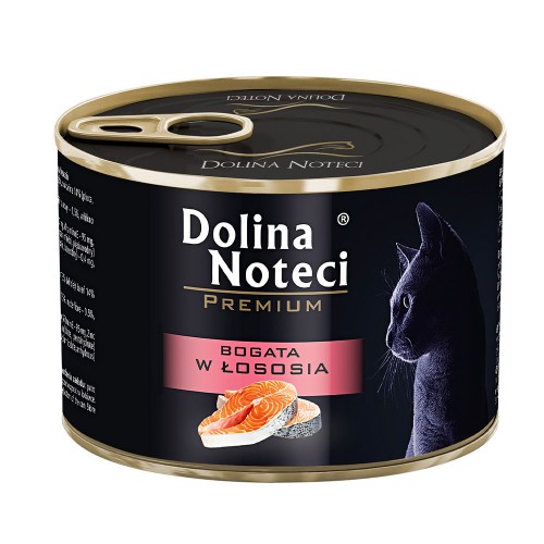 Консерви для котів Dolina Noteci Premium Cat для котів з м\'ясними шматочками в соусі з лососем, 185 гр