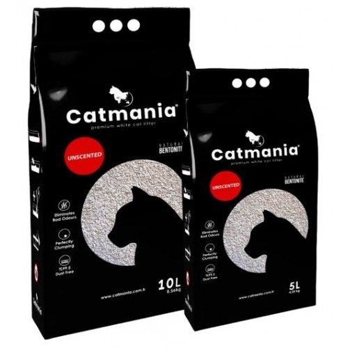 Наполнитель бентонитовый для котов CATMANIA натуральный белый 5л Наполнитель бентонитовый для котов CATMANIA натуральный белый 5л