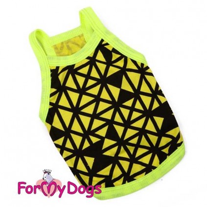 Майка для собак For My Dogs "Чорні бантики" жовтий