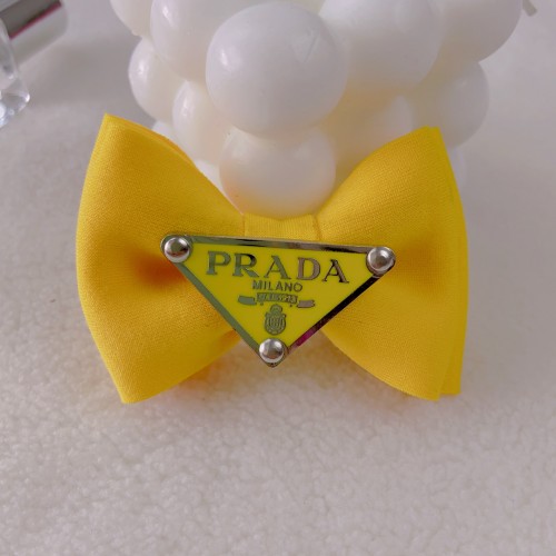 Жёлтая заколка-бант Prada для собак | Яркий аксессуар для груминга и фотосессий | Украшение для длинной шерсти