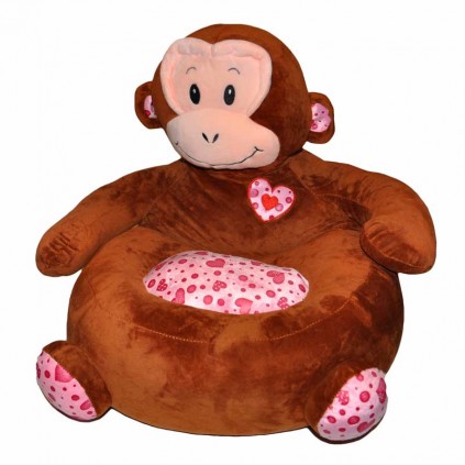 Лежанка плюшевая в форме обезьяны для собак и кошек Multibrand "Обезьянка" коричневого цвета