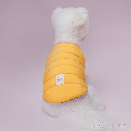 Зимняя жилетка для собак Is Pet двухсторонняя на пуху для мелких собак, желтый