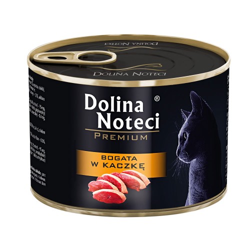 Консервы для котов Dolina Noteci Premium Cat для котов с мясными кусочкамив соусе с уткой, 185 гр