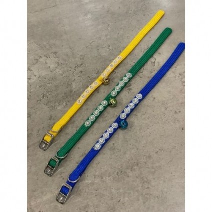 Нашийник для котів Smart way прикрашений камінчиками, з дзвіночком