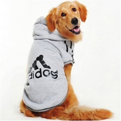 Толстовка для собак Multibrand "ADIDOG" серый