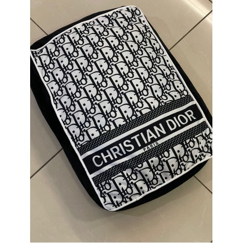 Брендовая лежанка матрасик для собак и кошек Christian Dior черная