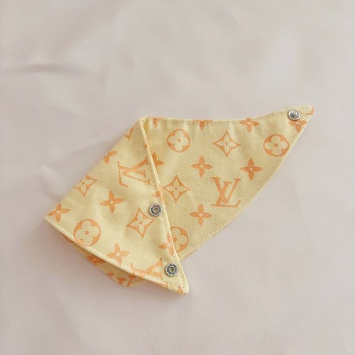 Брендовая бандана для собак и кошек Louis Vuitton Yellow | Желтая бандана для питомцев на кнопках