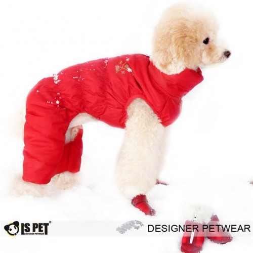 Зимний комбинезон для собак Is Pet с высоким воротником,без капюшона Alps explorer красный