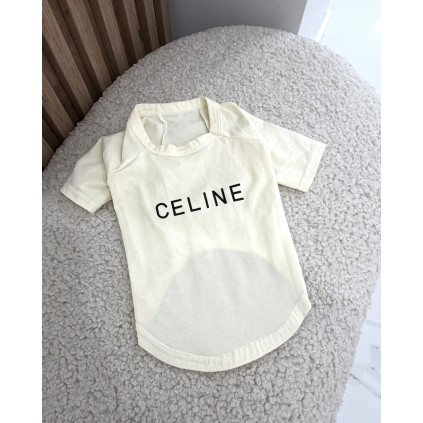 Брендовая футболка для собак Celine Beige | Стильний одяг для вихованців