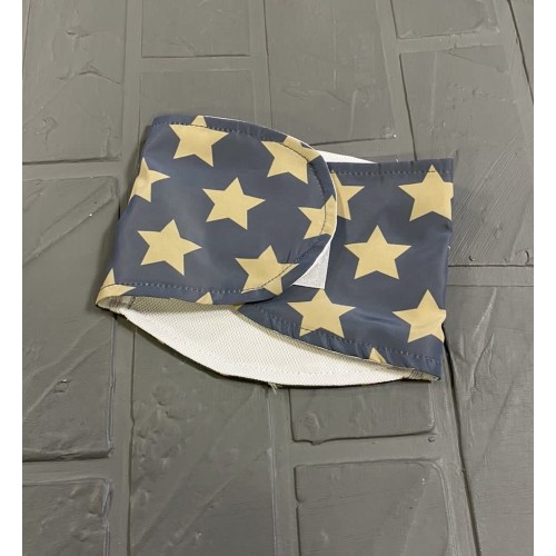 Труси-бандаж для собак собак на липучці з білими зірками, блакитний
