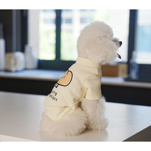 Вафельный костюм для собак Cheepet коллекция "Любимый Завтрак" Хлебушек на спинке, без резинок вокруг лап, бежевый