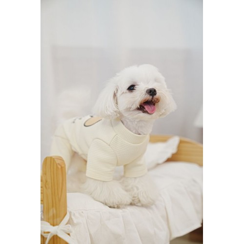 Вафельный костюм для собак Cheepet коллекция "Любимый Завтрак" Хлебушек на спинке, без резинок вокруг лап, бежевый