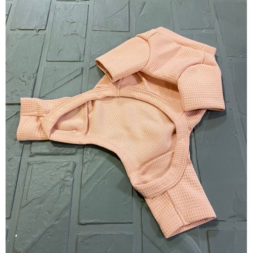 Вафельный костюм для собак Cheepet коллекция "Любимый Завтрак"  Дим Сам на спинке, без резинок вокруг лап, розовый