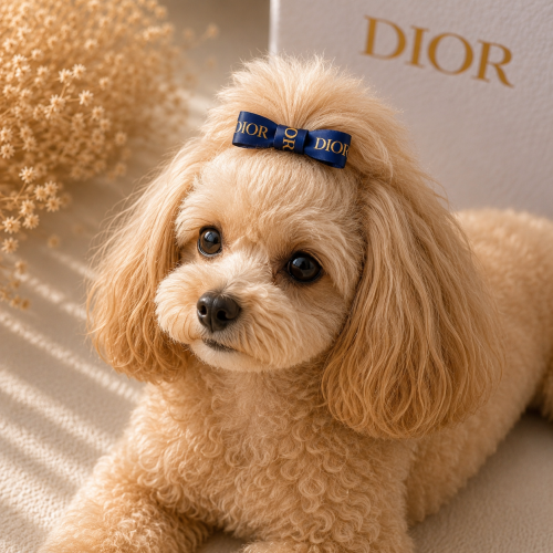 Синя шпилька-бант Dior для собак | Елегантний аксесуар для грумінгу та фотосесій | Прикраса для довгої вовни