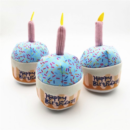 Мягкая плюшевая игрушка для собак кекс - Birthday Party Squeaky Cake with Candle 10х13х22 см Мягкая плюшевая игрушка для собак кекс - Birthday Party Squeaky Cake with Candle 10х13х22 см