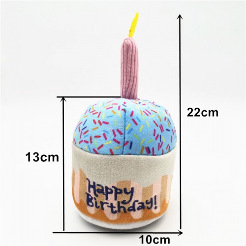 Мягкая плюшевая игрушка для собак кекс - Birthday Party Squeaky Cake with Candle 10х13х22 см , фото 2 Мягкая плюшевая игрушка для собак кекс - Birthday Party Squeaky Cake with Candle 10х13х22 см