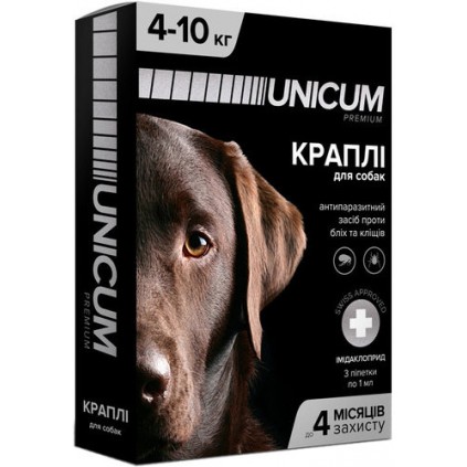 Капли от блох и клещей для собак 4-10кг UNICUM Premium 1 амп. 1,0мл