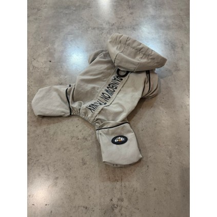 Дощовик для собак з капюшоном та колечком під повідець, сірий