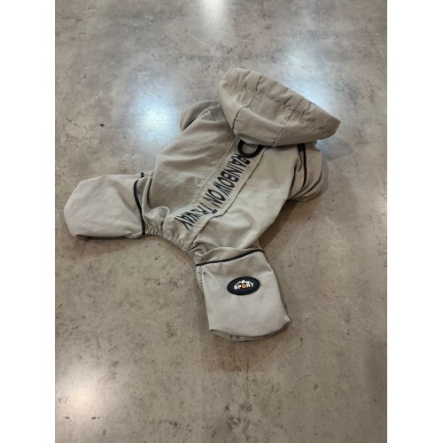 Дощовик для собак з капюшоном та колечком під повідець, сірий