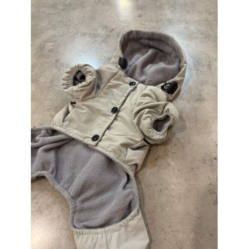 Дощовик для собак з капюшоном та колечком під повідець, сірий