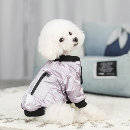 Куртка для собак Cheepet ПЕРЛАМУТРОВАЯ без капюшона, фиолетовая