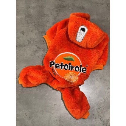 Плюшевый комбинезон для собак Petcircle кастюм в виде напитка FANTA, оранжевый