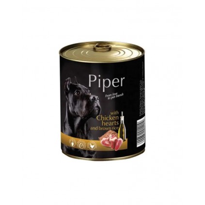 Консервы для собак Piper Dog Куриные сердечки и коричневый рис 400г